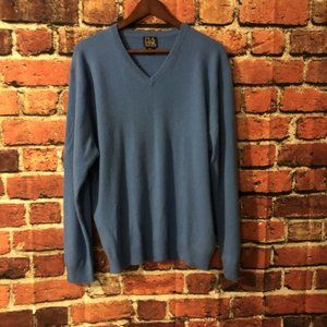 Jos. A. Bank Mens Size XL Blue Cashmere V Neck Sweater